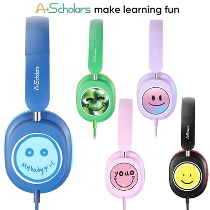 Kids Headphones Bulk 5 Pack for School, HD Mic Stereo Sound Over-Ear Headphones for Classroom, Comfortable Fit, Foldable, 3.5mm Jack Wired Headphones for Kids ipad Tablets Computer Travel | Stereo sound, Comfortable over-ear fit, 3.5 mm jack, Ideal for cl