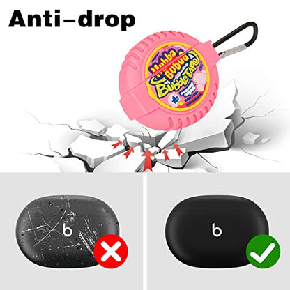 Case for Beats Studio Buds Funny Unique 3D Design Cute Silicone Cover Fashion Kawaii Cool Fun Cartoon Wireless Powerbeats Cases for Beats Earbuds Headphones for Girls Boys Teen Bubble Gum