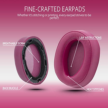 Krone Kalpasmos Replacement Earpads for Sony WH-H900N h.Ear on 2&Sony MDR-100ABN Headphones,Sony Headphone Cushions Compatible with Sony 900N,Sony WH H900N earpads with Soft Foam Leather(Bordeaux Red) - color: Bordeaux Red