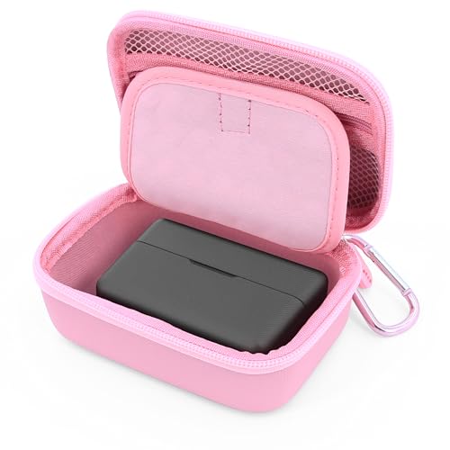 CASEMATIX Travel Case Compatible With DJI Mic 2 Wireless Microphone Kit or Original - Compact Lavalier Microphone Protection to Carry Lav Mic in Charging Case and Small Accessories, Pink