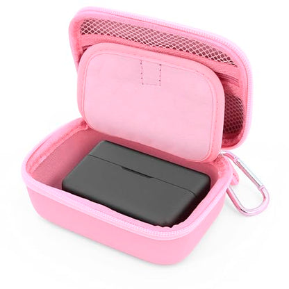 CASEMATIX Travel Case Compatible With DJI Mic 2 Wireless Microphone Kit or Original - Compact Lavalier Microphone Protection to Carry Lav Mic in Charging Case and Small Accessories, Pink