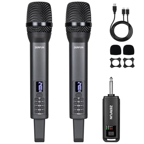 Rechargeable Wireless Microphones Dual, D240, Grey - color: Gray, style: 2 Mics