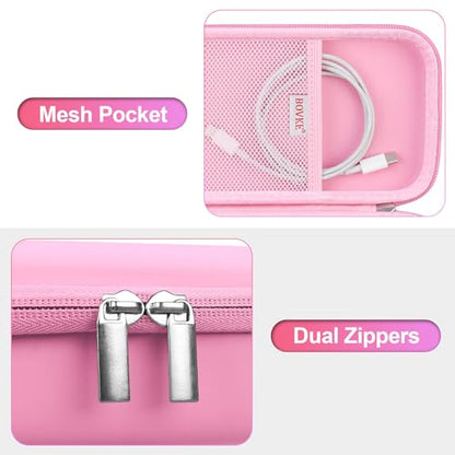 BOVKE Hard Travel Speaker Case for Bose New SoundLink Flex Speaker (2nd Gen) / Bose SoundLink Flex Bluetooth Portable Speaker, Extra Mesh Pocket for Bose Speaker Charger, Charging Cables, Petal Pink - color: Petal Pink