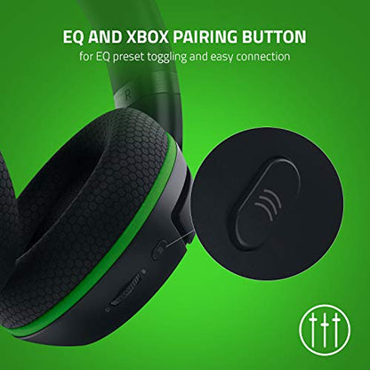 Razer Kaira Wireless Gaming Headset for Xbox Series X|S, Xbox One: Triforce Titanium 50mm Drivers - Cardioid Mic - Breathable Memory Foam Ear Cushions - EQ Pairing Button - Windows Sonic - Black - color: Black, style: Kaira
