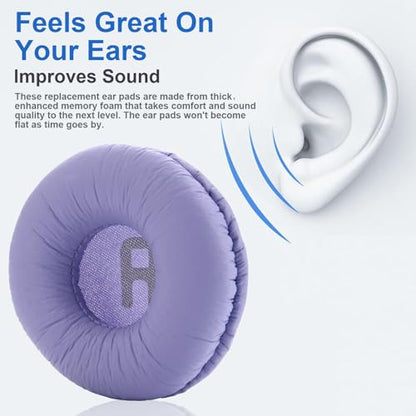 Tune 600 Ear Pads Replacement Ear Cushions Compatible with JBL Tune 600BTNC T500BT T510BT Tune 500 T450BT JR300 JR300BT Headphones High-Density Memory Foam Earpads Earmuffs Ear Cups Cover (Purple) - color: Purple