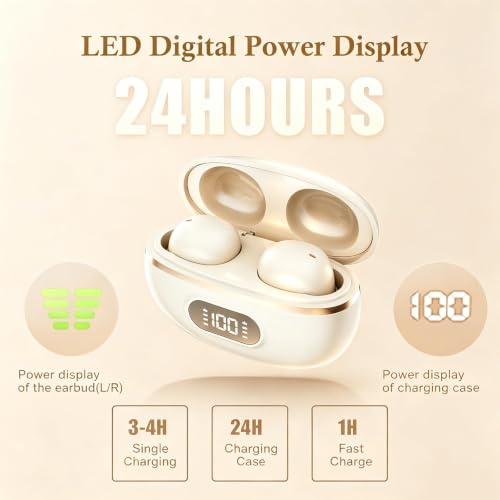 Xmenha Extra Small Invisible Mini Earbuds Wireless Bluetooth Small Invisible Ear Buds for Sleeping Smallest Headphones Tiny Micro Hidden Discreet Earbuds for Work - color: Black