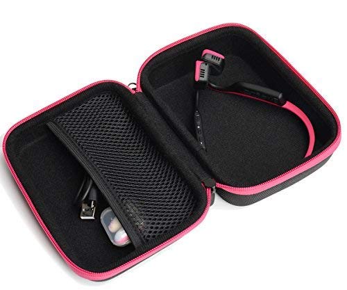 Protective case for Shokz openrun, openrun pro, openrun Mini, openmove, opencomm, Aftershokz Aeropex, OpenMove, Trekz, Trekz Mini, Trekz Air, Bluez 2, 2S; - color: Black with pin zip