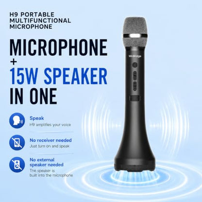 Bluetooth Microphone Wireless Voice Amplifier With 3 Sound Effects H9