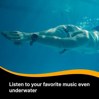 Music 2-in-1 Bundle: Open-Ear Underwater Music Player for Swimmers with Anti-Fog Swimming Goggles - color: Blue