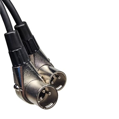Right Angle Male XLR to Straight Female XLR Plug Cable, 3-Pin to 3-Pin, 2 Pack, 1Ft - size: Right Angle Male 1-Feet