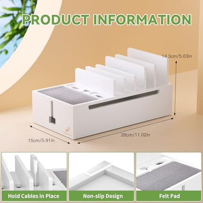 Pezin & Hulin Charger Station Organizer, No Power Charging Supply-White - color: White