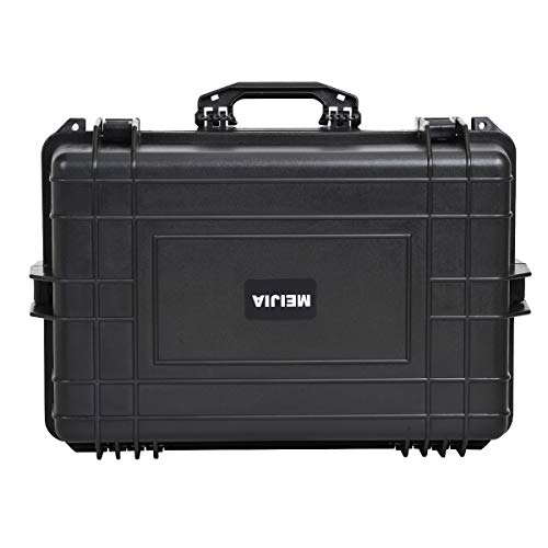 MEIJIA All Weather Waterproof Hard Camera Case,Hard Case with Customizable Fit Foam,Fit Use of Drones,Camera,Equipments,Pistols,Elegant Black (Black, 24.01"x16.92"X12.2") - size: 24.01"x16.92"X12.2"