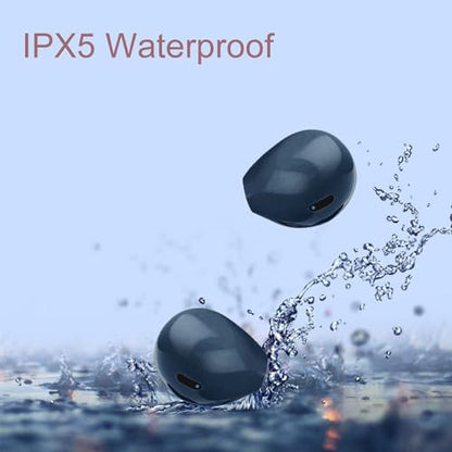 Invisible Mini Wireless Bluetooth Earbuds, Small Semi in-Ear Earbuds for Work & Daily Use, Touch Control, Lightweight for Music & Audiobooks - color: Blue