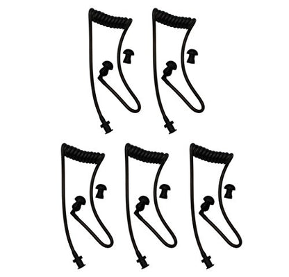 5Pcs Flexible Spring Air Tube Replacement Walkie Talkie Earphone Earpiece Coil Acoustic Air Tube for Two-Way Radio Headsets (Black) - size: 5 Pcs