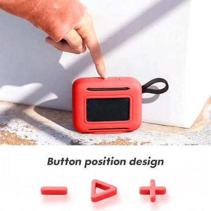 Silicone Cover Case for JBL Go 5 Bluetooth Speaker, Portable Speaker Travel Case Protective Cover Sleeve with Carabiner for JBL Go 5, Dustproof, Shockproof and Scratch-resistant (Red) - color: Red