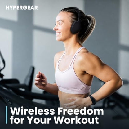 HyperGear Over-Ear Headphones - Wireless Bluetooth Headphones with Noise Isolation, Built-in Mic, Soft Memory Foam Cups for All-Day Comfort, Black - color: Black