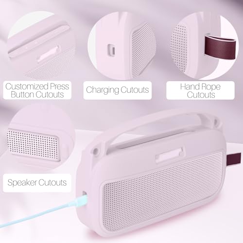 Lebakort 2nd Gen Silicone Cover Compatible with Bose SoundLink Flex 2nd Gen/SoundLink Flex Portable Speaker (Petal Pink Cover) - color: Petal Pink Cover