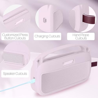 Lebakort 2nd Gen Silicone Cover Compatible with Bose SoundLink Flex 2nd Gen/SoundLink Flex Portable Speaker (Petal Pink Cover) - color: Petal Pink Cover