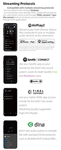 Olio AirPlay 2 Wireless Audio Receiver Adapter — WiFi & Bluetooth Music Streamer with Hi-Res 24bit/192kHz Output, Multiroom Audio, Spotify & Tidal Connect, Works with Siri&Alexa