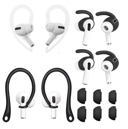 Soft Silicone in-Ear Eartips Earhooks for AirPods 1/2 Generation，Anti-Slip Anti Fall Earphone Skin Case Ear Hook Earpads Ear Tips Protector for AirPods Pro 2 3 4 Accessories (Black, forairpods pro2)