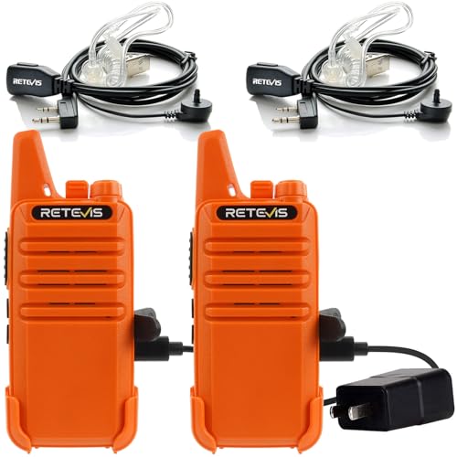 Retevis RT22 Walkie Talkies, Portable FRS Two Way Radio with Earpiece - color: Orange