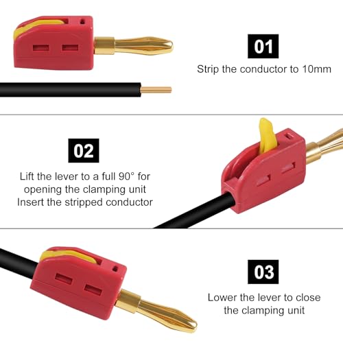 20Pcs 4mm Banana Plug Quick Connect Speaker Wire Connectors 32A 250V, Insulated Banana Sockets for Home Theater Audio -Red Black - color: 20pcs Red/Black