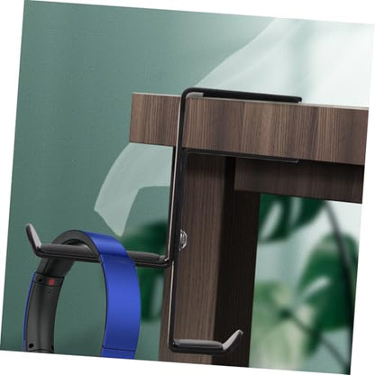 VILLCASE Adjustable Metal Headphone Stand Hanger Clip Under Desk Headset Holder for Gaming and Office Use Space-Saving Design - color: Black