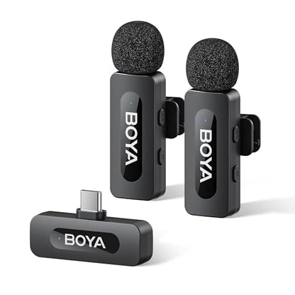 BOYA BY-V20 Wireless Microphones for iPhone 17/16/15 & Android/Laptop