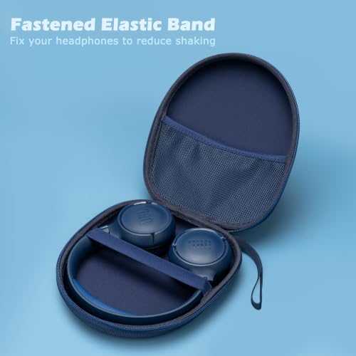 Ginsco Universal Headphone Case Compatible with JBL Tune 510BT 720BT, Sony WH-CH 720N/WH-CH520, with Sony/JBL/Soundcore Q20 Q30/BERIBES/TOZO/KVIDIO etc Wireless Headphones Navy Blue - color: Navy Blue