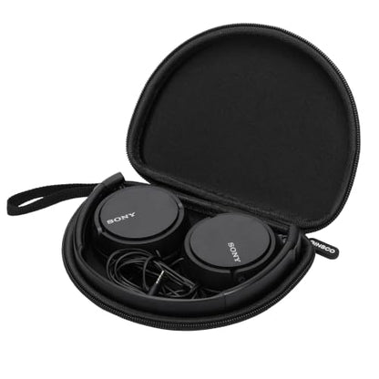 Ginsco Slim Protect Case Compatible with Sony ZX Series Wired On-Ear Headphones, MDR-ZX110 / MDR-ZX110AP / MDRZX110NC / MDR-ZX310AP, Hard Shell Travel Carrying Headphone Case (Black-R) - color: Black-R