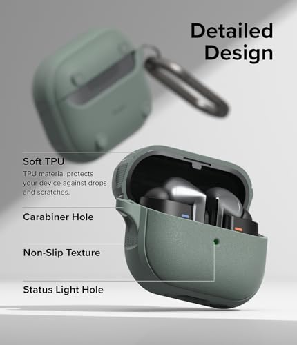 Ringke Onyx Magnetic Designed for Samsung Galaxy Buds 3 Pro & 3 & 3 FE Case [Compatible with MagSafe] Prevents Oily Smudges Feels Good in The Hand Non-Slip Cover - Sage Green - color: Sage Green, size: Galaxy Buds 3 Pro / Galaxy Buds 3