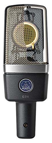 AKG C214 Professional Large-Diaphragm Studio Condenser Mic Recording Mic Bundle with Audio Technica ATH-M30X Monitor Headphones and Rockville RockShield 1 Mic Isolation Shield