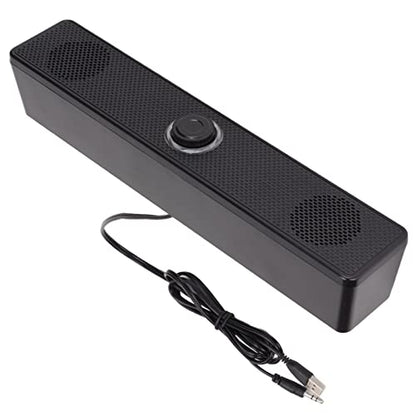 Wired Computer Speaker with Volume Control, USB Powered | Slim Soundbar for Desktop PC, Laptop, Monitor, 3.5mm Audio Input, Plug and Play