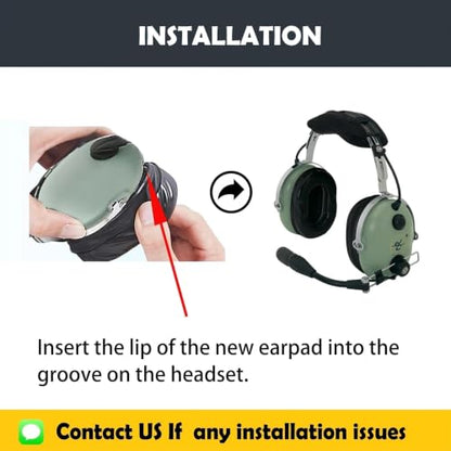 Clark H10-40 Earpads Cushion Replacement for David Clark H10-40 H10-13.4 H10-20 H10-30 H10-13S H10-76 H10-60 DC Headsets Ear Covers with Protein Leather