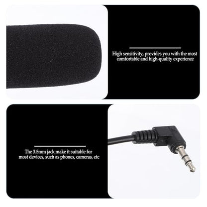 Homoyoyo Professional Camera Microphone with Stereo Plug for DSLR and Smartphone High-Sensitivity Interview Mic for Photography Vlogging and Digital Video Recording