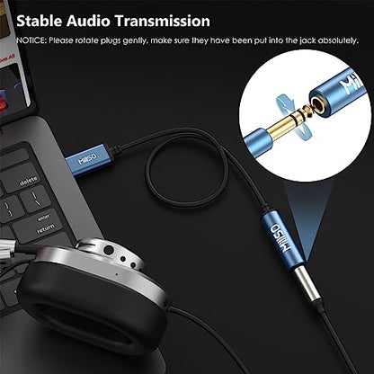 USB to 1/4 Jack Audio Adapter Type-A to 6.35mm Female Aux Adapter | Stereo TRS 1/4 Female to USB Audio Jack Adapter USB External Sound Card for Laptop, PC, Amplifier, Speaker, 6.35mm Headphone - style: USB-A Male to 1/4 Female
