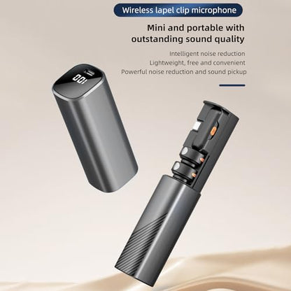 Wireless Lavalier Microphone USB-C Clip-On Mic 2.4GHz | Record clear voice wirelessly for vlogging, interviews, live streaming, online teaching and content creation.