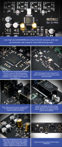 SMSL SU-9 PRO ES9039MPRO Decoder MQA&MQA-CD Bluetooth 5.0 High-Res Audio DAC XU316 768kHz/32Bit DSD512 with Remote Control