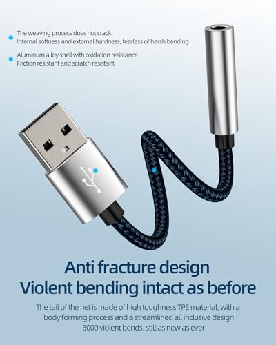 USB to 3.5mm Headphone Adapter AUX Jack Cable for iPhone Phone DAC Audio Headset Microphone Connector PC Jack Connector Digital Sound Adaptor Android Car Stereo Splitter