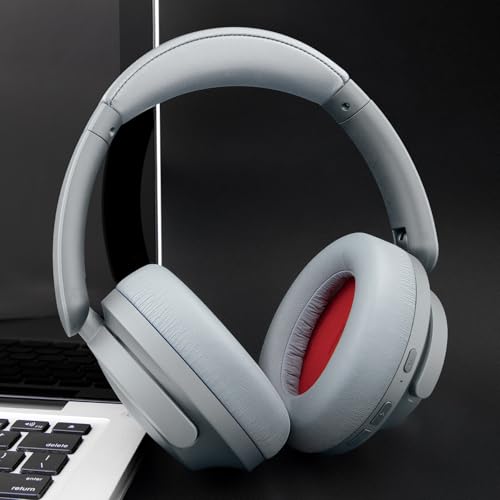 SOULWIT Professional Earpads Cushions Replacement for 1MORE SonoFlow/SonoFlow SE/SonoFlow Pro Headphones, Ear Pads with Soft Protein Leather, Noise Isolation Foam - Grey - color: Grey