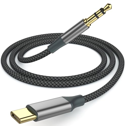 Henrety AUX to USB C Cable 3.3ft, USB C to 3.5mm Audio Aux Jack Cable for Car and Headphones(Black) - color: Black, size: 3.3Ft