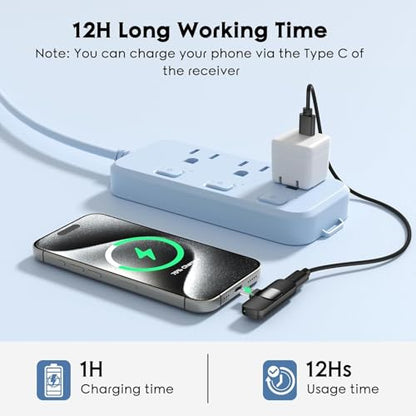 Wireless Mini Lavalier Microphone for iPhone iPad Android Phone PC Laptop, Plug-Play Mini Mic with Noise Reduction, Lapel Microphone Plug-Play for Interview Video Podcast Vlog YouTube TikTok