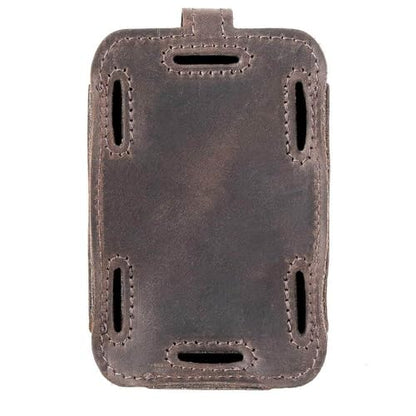Euphonium Wireless Microphone Clip-On Pouch. Genuine Leather Bodypack Holder w. Secure hook & loop Straps - color: Brown, size: Euphonium