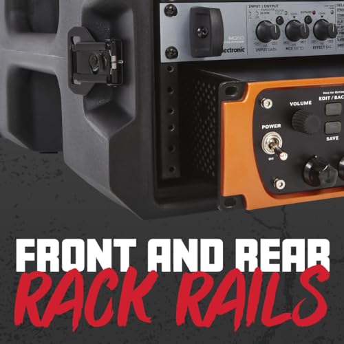 Gator Cases Pro Series 19" Depth 8U Rolling Rack Case with Recessed Wheels, Black - size: 8U Rack Space, style: Rolling Rack - 19" Deep