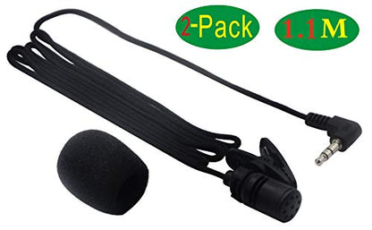 3.5mm Audio Male to Mini lavalier Lapel Tie Clip-on Portable Microphone for Mic System,Voice Amplifier,Speakers,Teachers, conferences, speeches, Drama Performances, Tour Guides.(2pack-1.1M) - color: 1.1M