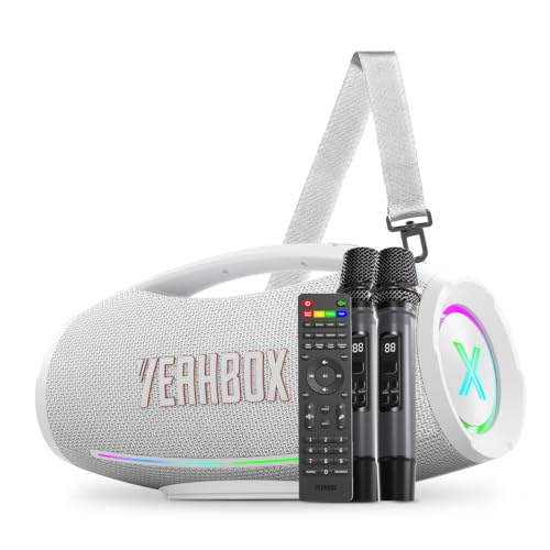 Yeahbox X-Boom X Portable Bluetooth Party Speaker with Dual Mics, 200W Peak - color: White