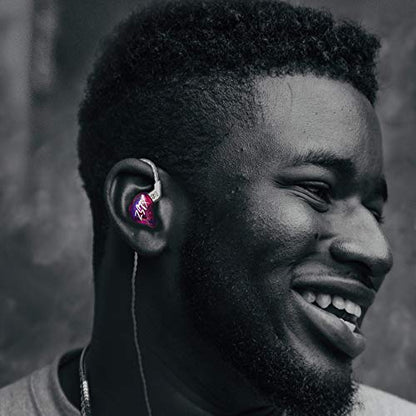 KZ ZST X Hybrid in-Ear Earphones, Purple | HiFi Musician Monitor Earbuds, Detachable 2-Pin Cable, 10mm DD+BA, Noise-Isolating, In-Ear Headphones, Gaming IEM - color: Purple, size: Without Mic