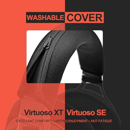 Protective Headband Cover for Corsair Virtuoso Wireless, XT, and SE Gaming Headsets - Machine Washable, No More Flaking Leather (Black)
