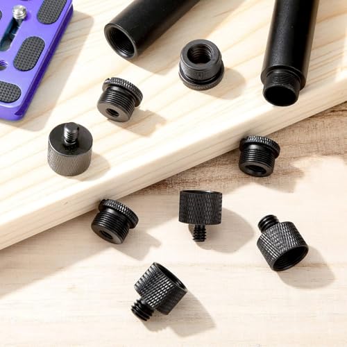 4 Pcs Mic Stand Adapter Set, for Microphone Stand Mount to Camera Tripod
