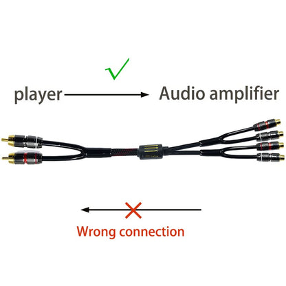 Arklove 3ft Shielded RCA Plug Splitter Stereo Audio Video Cable 2 Male to 4 Female Dual Speaker Y Adapter Connector Extension Cord 24k Gold Plated 1 Input 2 Output - size: 3ft, style: 2male to 4female